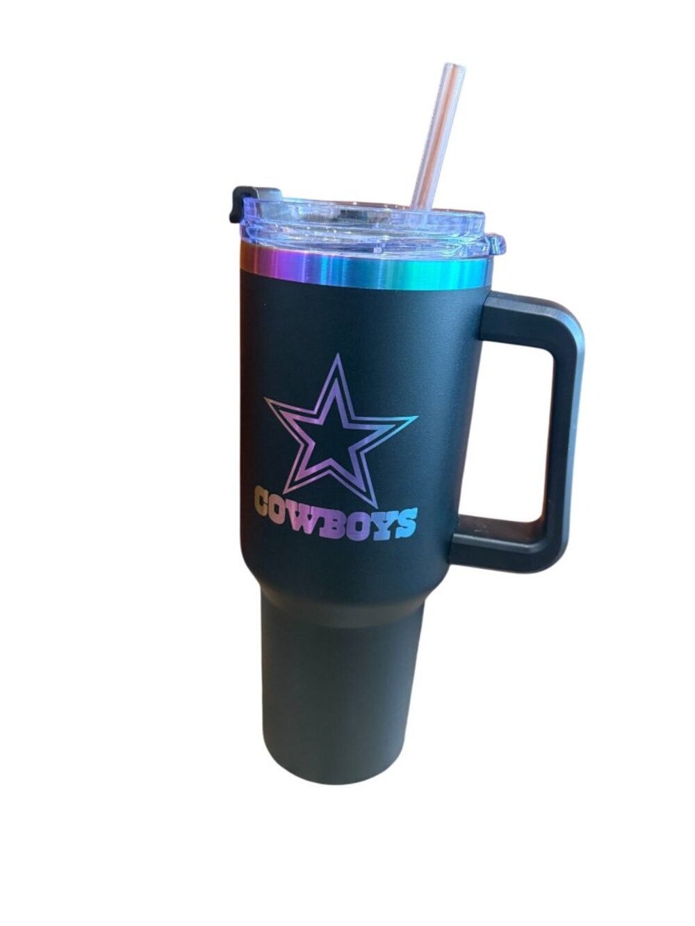 NWT Dallas Cowboys 40 Oz Stainless Steel Tumbler With Handle & Straw Lid